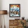 Diamond Painting-DIY Round Part AB Drill Stained Glass Snow Scene (45*55CM)