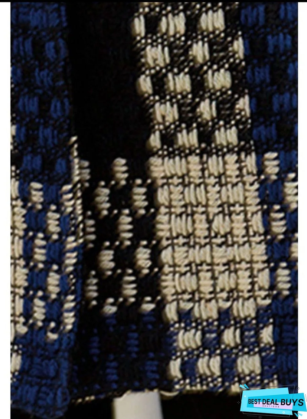 High Neck Slit Pocket Checkered Coats