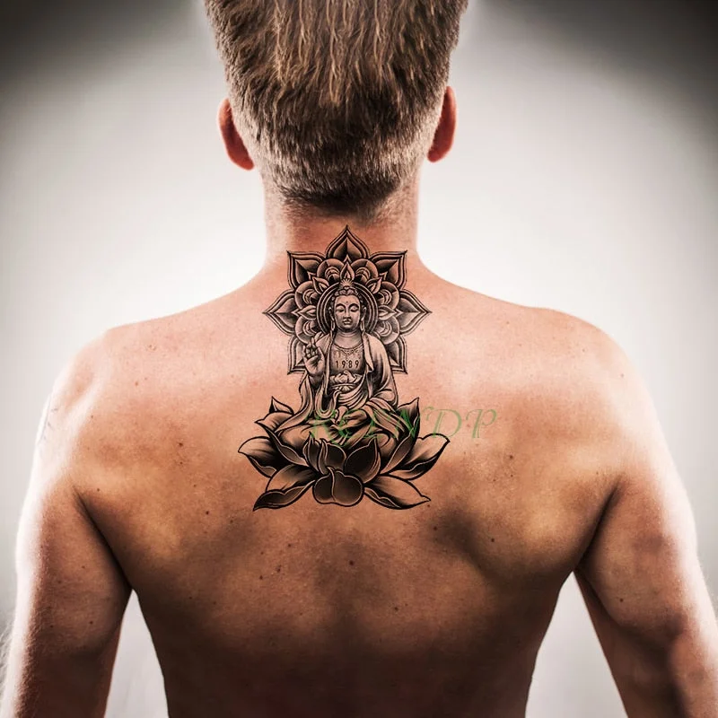 Waterproof Temporary Tattoo Sticker Skull head Clock Fake Tatto Flash Tatoo Back Leg Arm belly big size for Women girl Men