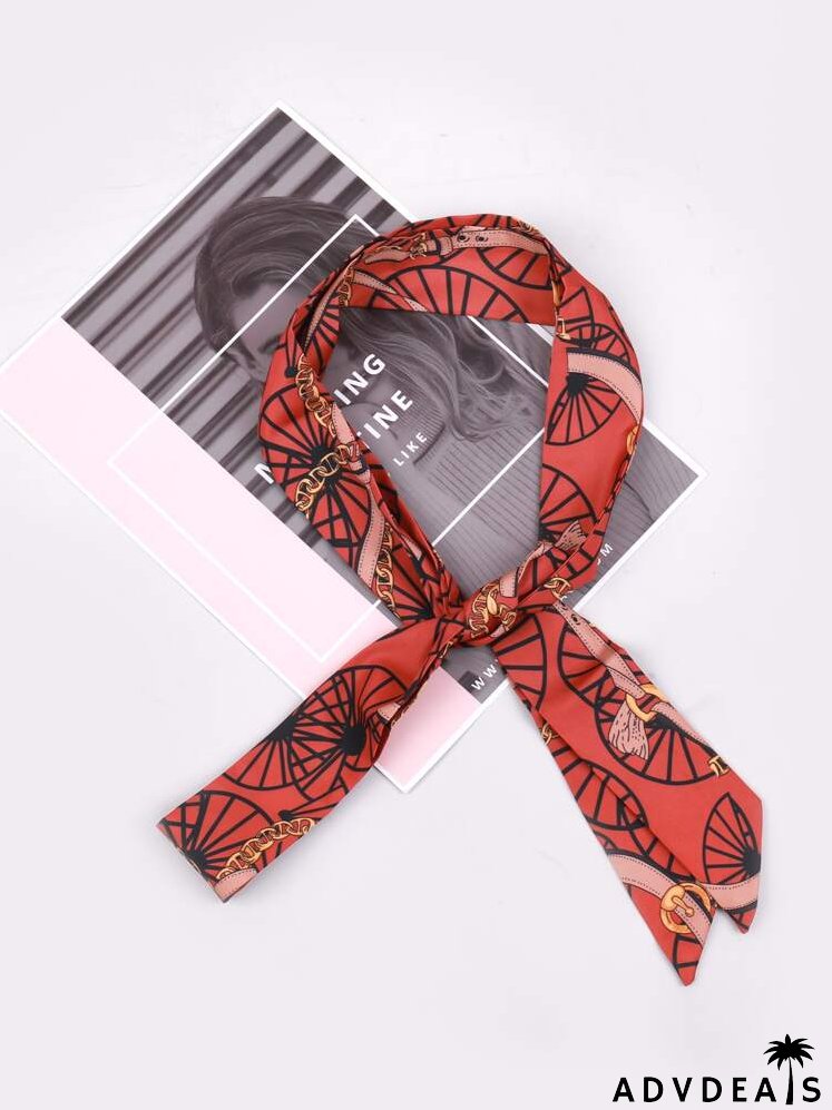 Chain Print Twilly Scarf