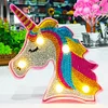 Creative DIY Full Diamond Painting Unicorn LED Light Bedroom Decor Night Lamp