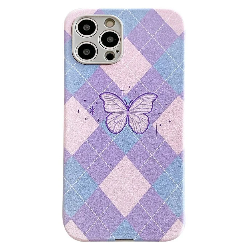 Sweet Butterfly Argyle Phone Case