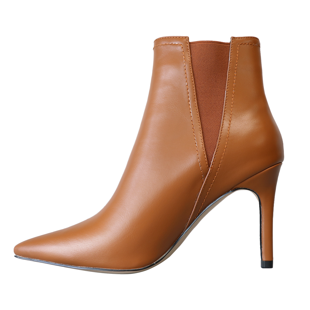 90mm Women Stiletto Middle Heel Pointed Toe Ankle Boots Matte-MERUMOTE