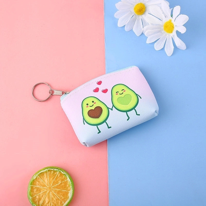 Women’s Cartoon Fruit Pu Leather Zipper Kids Wallets