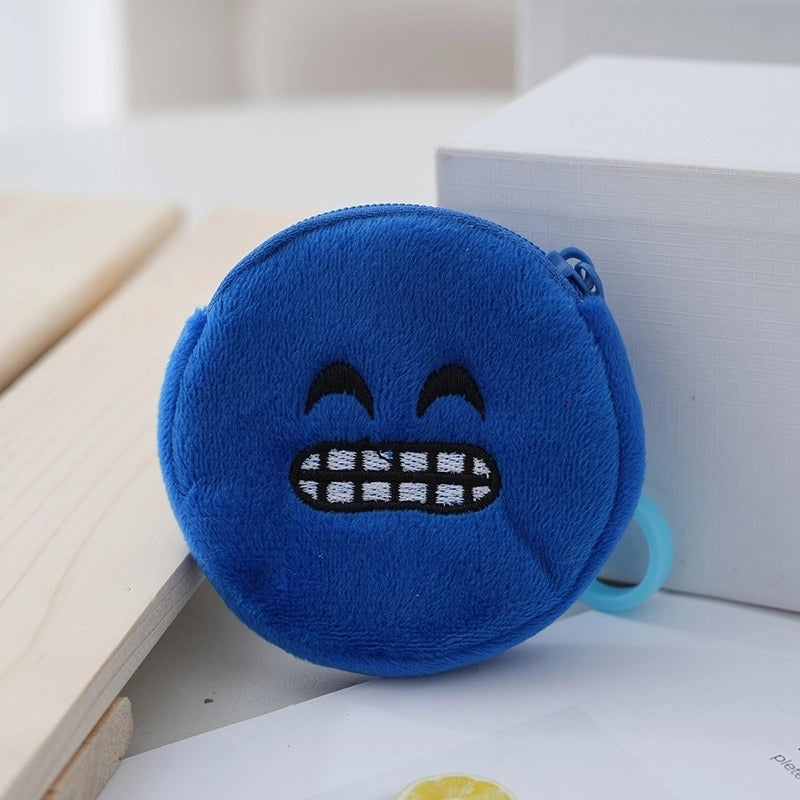 Unisex Face Plush Zipper Kids Wallets