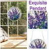 (18.5cm)DIY Acrylic Jigsaw Puzzle Window Hanging with Hanging Chain DIY Stained Glass Decoration Round Window Puzzle Decor for DIY Craft Project (Stained Glass Flower)