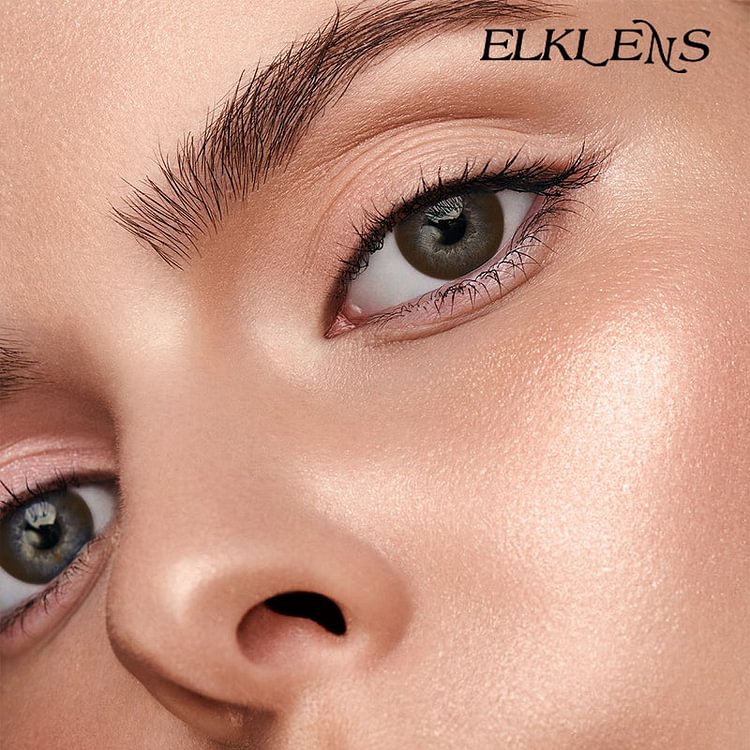 ELKLENS Cotton Brown Prescription Colored Contact Lenses