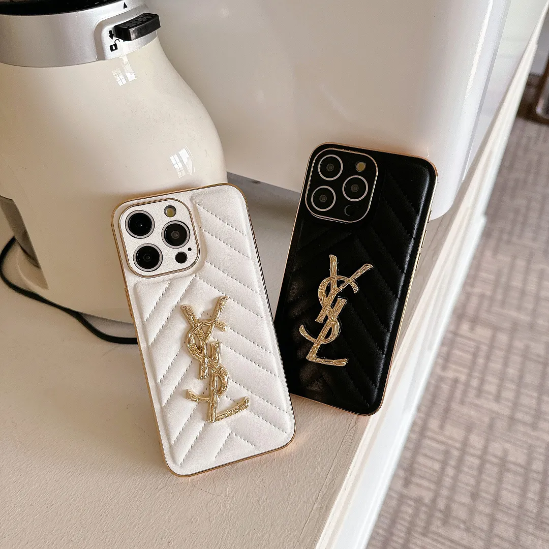YSL Luxury Loulou In Quilted Leather Electroplating Apple iPhone Case