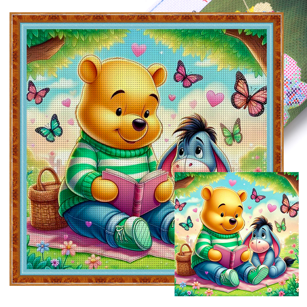 Winnie The Pooh Full 11CT Pre-stamped Canvas(45*45cm) Cross Stitch
