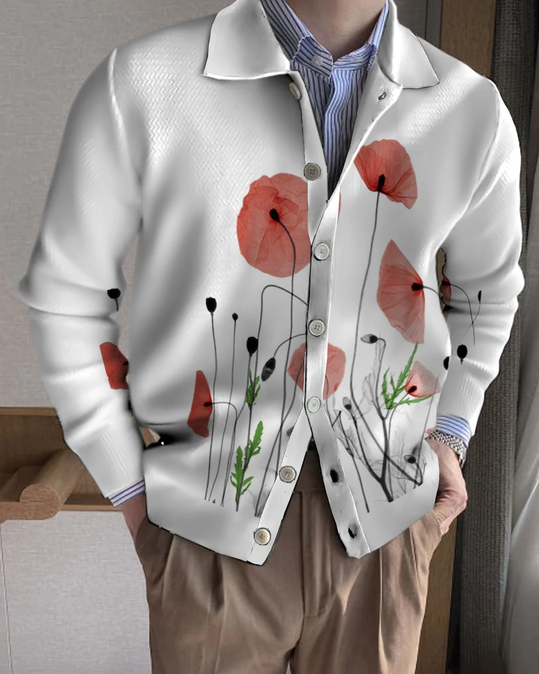 Men's Lapel Knitted Sweater Cardigan 07b3
