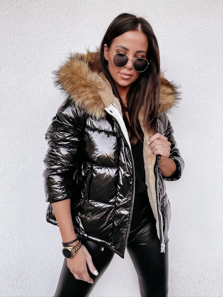 Women's Winter Jacket Winter Coat Parka Warm Breathable Outdoor Daily Wear Vacation Going out Zipper Pocket Fur Collar Zipper Hoodie Active Comfortable Street Style Solid Color Regular Fit Outerwear-Cosfine
