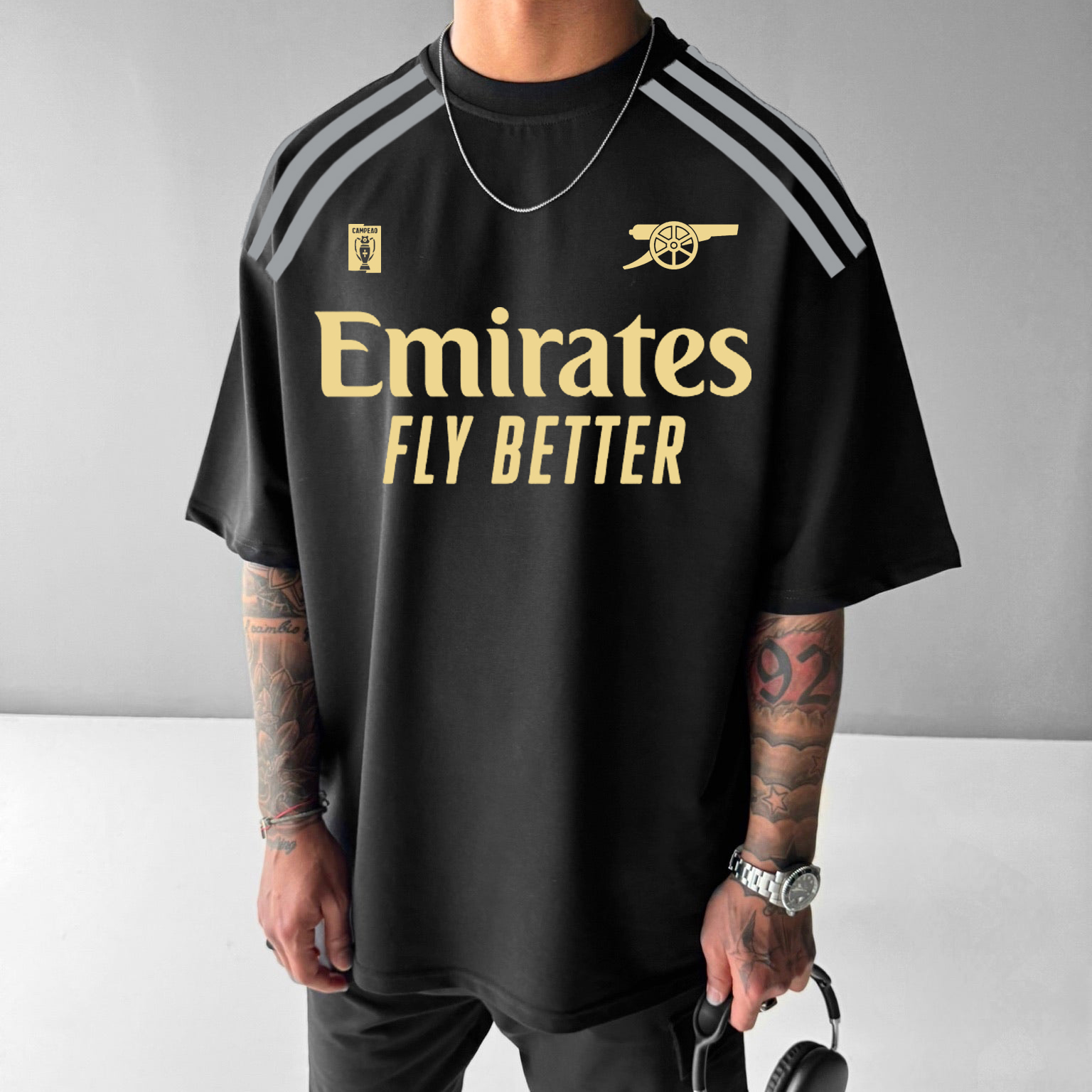 Unisex Football Jersey Team Print Oversized Casual T-shirt / TECHWEAR CLUB / Techwear