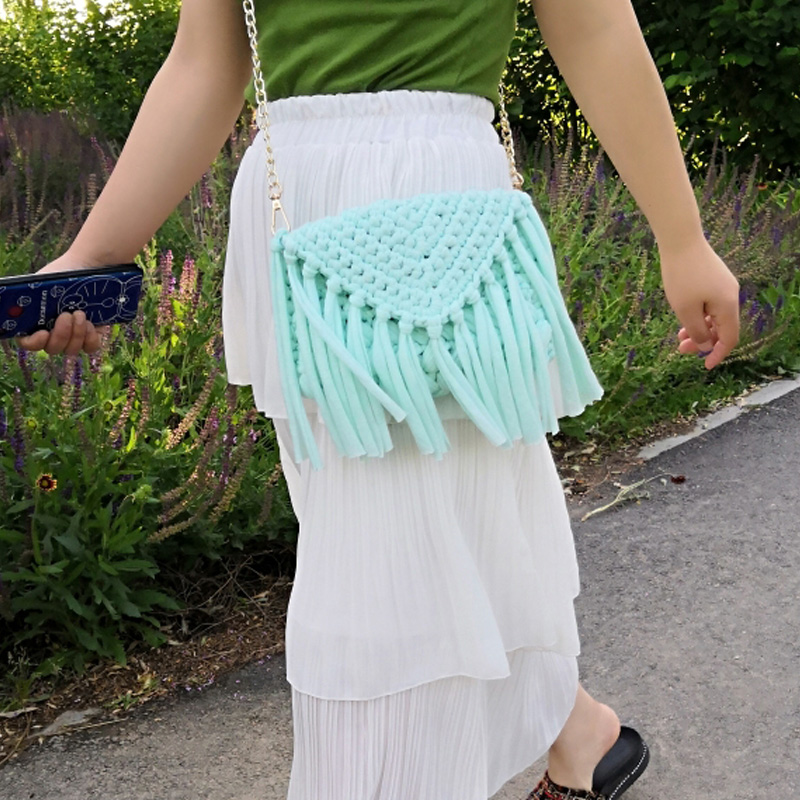 Chic Tassel Crochet Kit - Handwoven DIY Yarn Bag Set