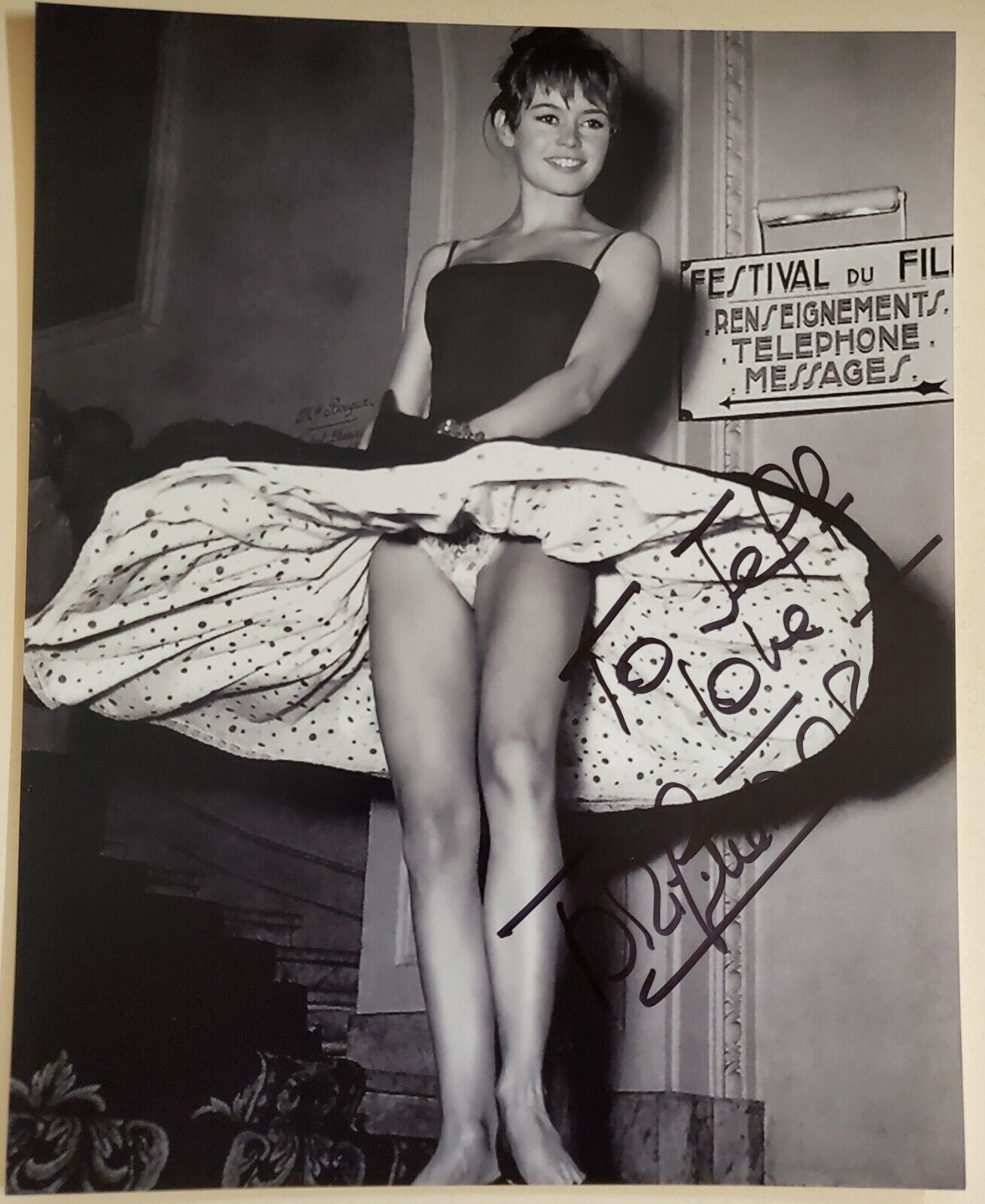 BRIGITTE BARDOT SIGNED AUTOGRAPHED SEXY 8x10 Photo Poster painting TO JEFF