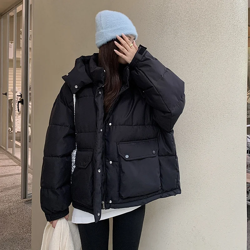 Toloer This Year Popular Down Cotton Suit Female Winter Korean Version Hooded Overalls 2024 Ins Harbor Wind Thick Padded Coat Tide-Outfit Ideas