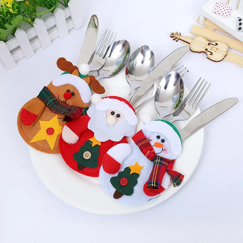 Christmas table decoration Santa Claus knife and fork