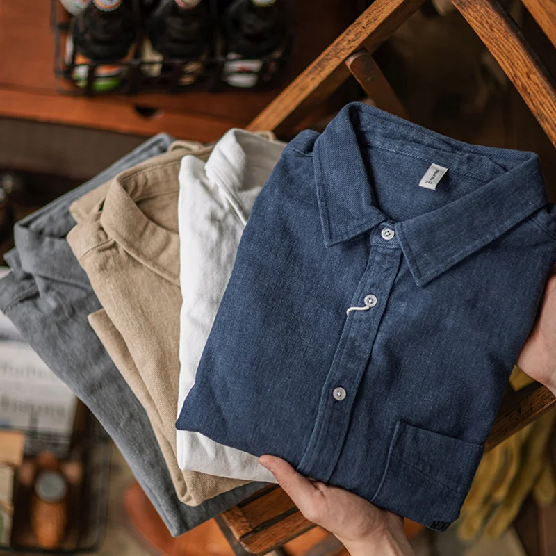 Heavyweight Cotton Brushed Loose Workwear Casual Shirt