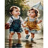 Boy And Girl-11CT Stamped Cross Stitch 40*50cm/15.75*19.69in