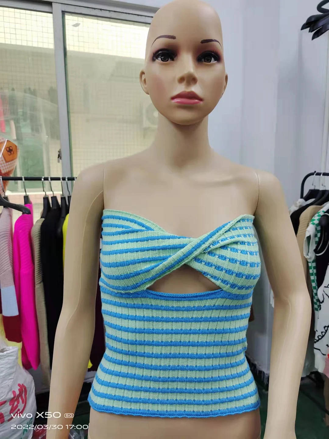 Toloer Toloer And Summer 2024 Sweater Hot Style Women's Sexy Striped Sweater Knit Strap Wipe-Outfit Ideas