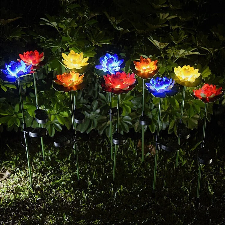 ARTIFICIAL LOTUS SOLAR GARDEN STAKE LED