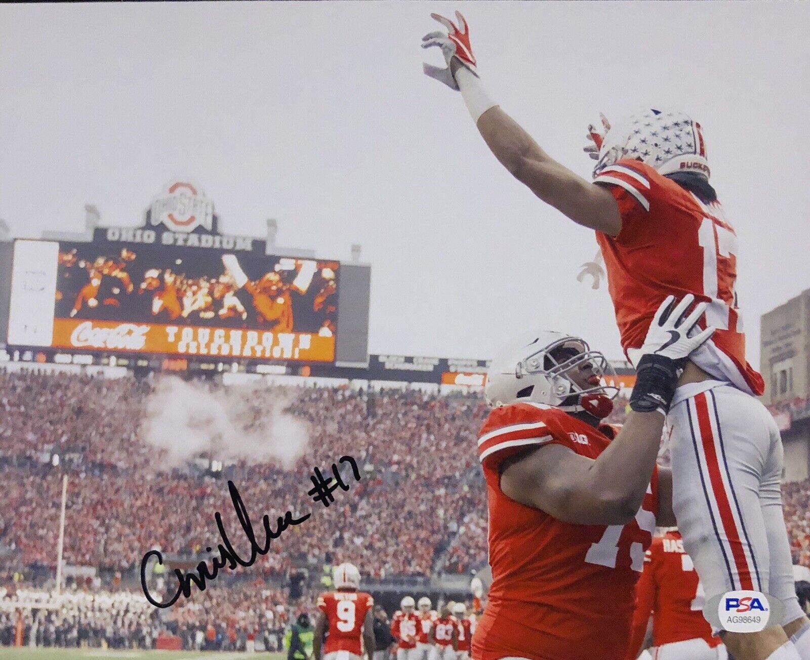 Chris Olave Signed Autographed Ohio State Buckeyes 8x10 Photo Poster painting Champs Psa/Dna