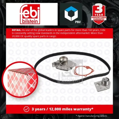 Timing Belt & Water Pump Kit fits NISSAN PRIMASTAR X83 1.9D 2001 on Set Febi New Parts