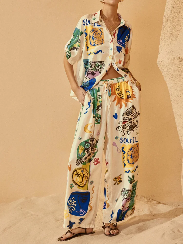 Fun Multi-color Printed Pattern Vacation Set
