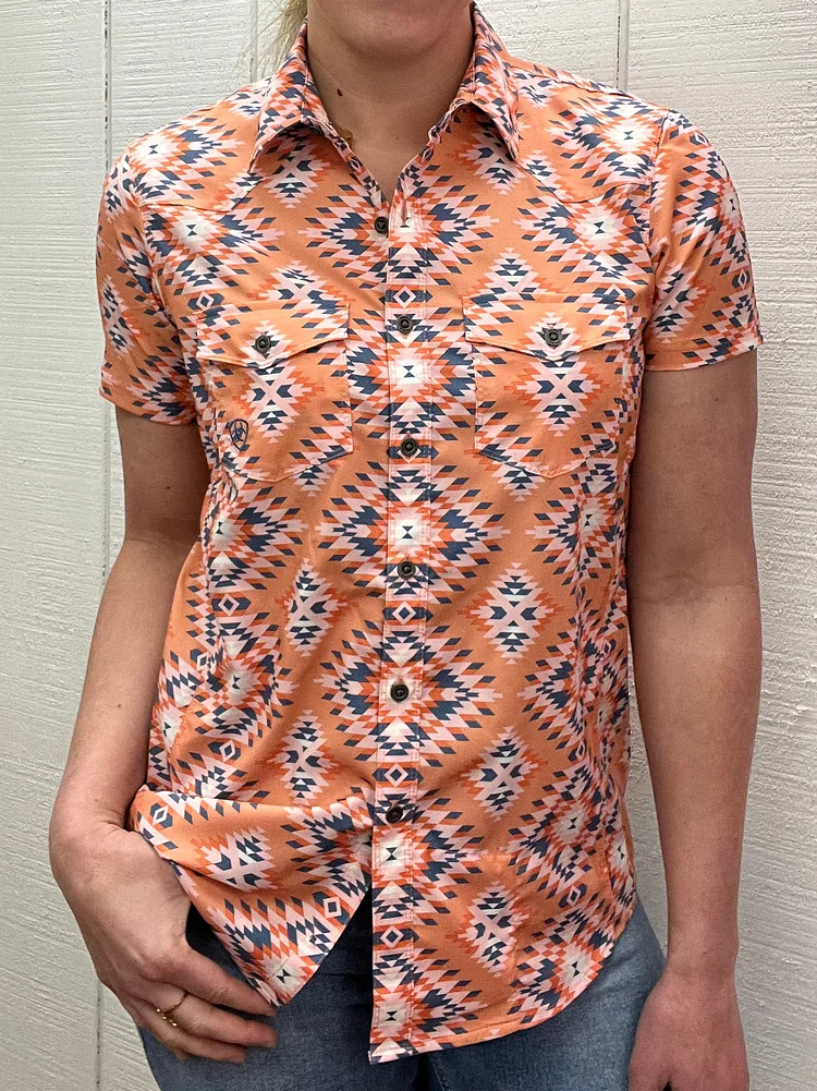 Women's Aztec Print Short Sleeve Shirt