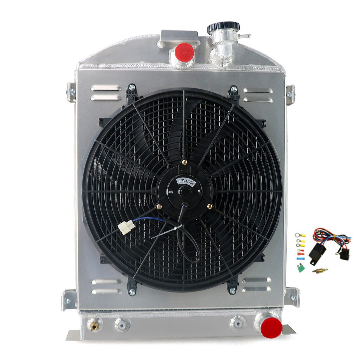 4 Row Radiator Shroud Fan For 1932-1934 Ford Model Grille-Shells Chevy ...