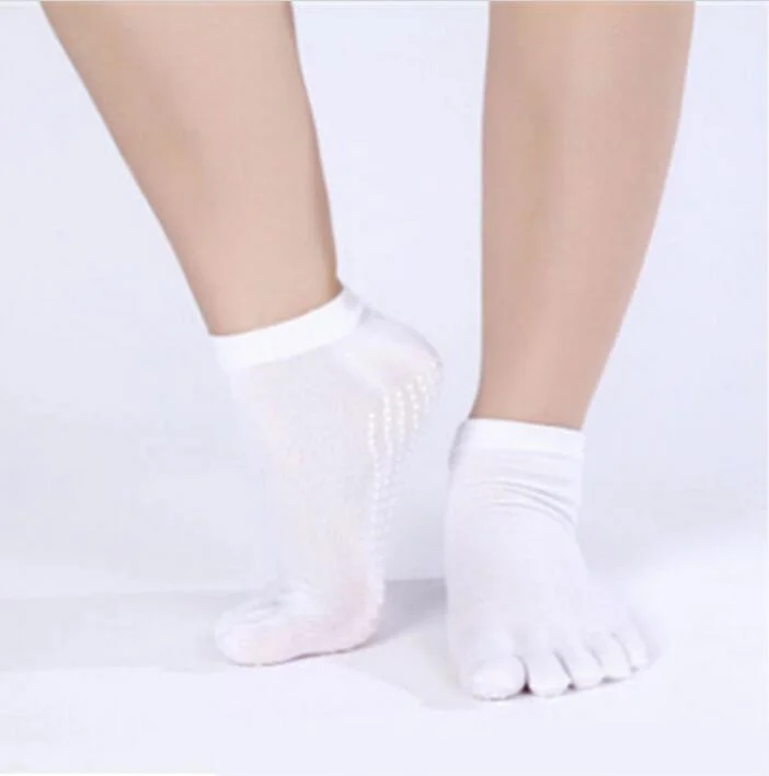 CUHAKCI Cotton Socks Five Fingers Multicolor Socks Yuga Skid Resistance Dots Pattern Printing Femme Dance Women's Toe Socks Girl