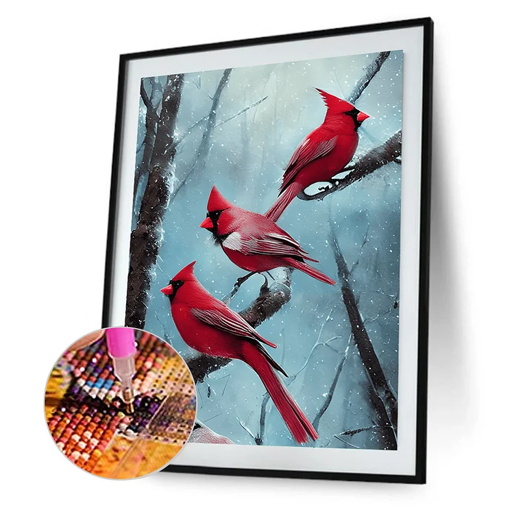 Cardinal-Full Round Diamond Painting-30*40CM