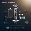 Philips Norelco Shaver i9000 Prestige Ultra, elektrick&yacute; holic&iacute; strojek na mokr&eacute; i such&eacute; holen&iacute;, tmavě břidlicov&aacute; barva, technologie SenseIQ Pro, syst&eacute;m Triple Lift & Cut, 360&deg; rotačn&iacute; břity NanoTech Precision, rychločistic&iacute; modul, XP9402/86