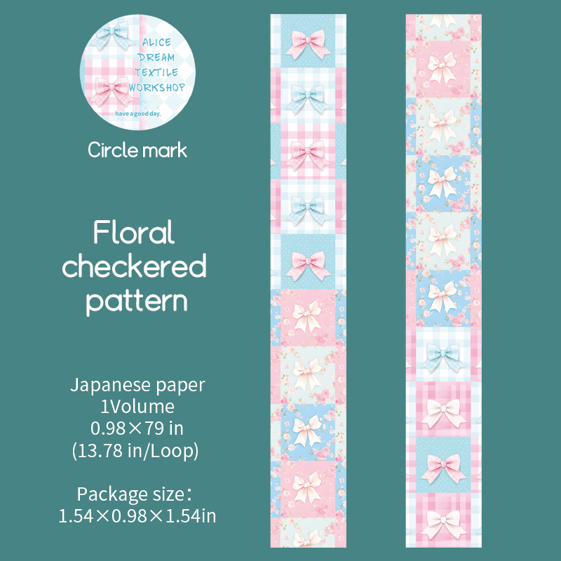 Washi Tape - 25mm*200cm Alice Dream Textile Workshop Series Vintage Bow Flower 