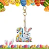 (US Only)PET Double Sided Special Shaped Easter Alphabet DIY Diamond Painting Keychain