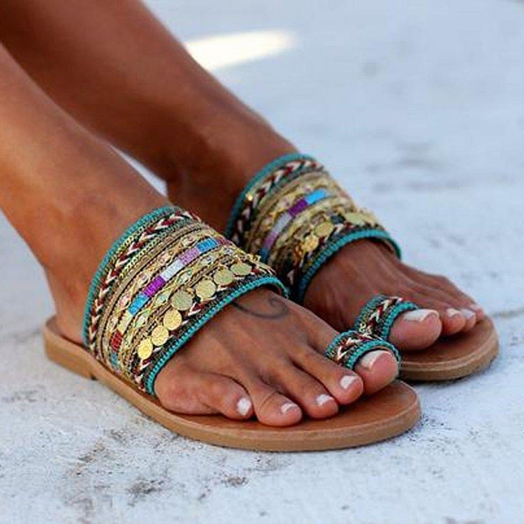 Women Summer Shoes Boho Artisanal Flat Sandals Ladies Handmade Greek Style Flip Flop Slippers Sandals Sandalia Feminina Vintage