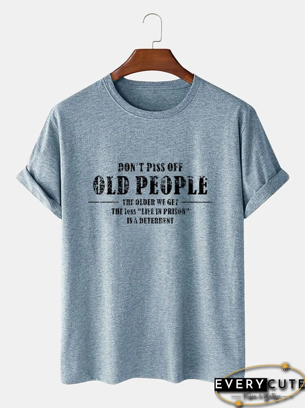 Cotton-Blend Vintage Printed Men's Fashion Print Tee