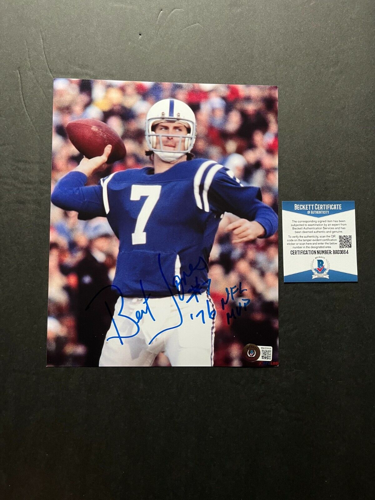 Bert Jones Hot! signed autographed Colts NFL MVP 8x10 Photo Poster painting Beckett BAS coa