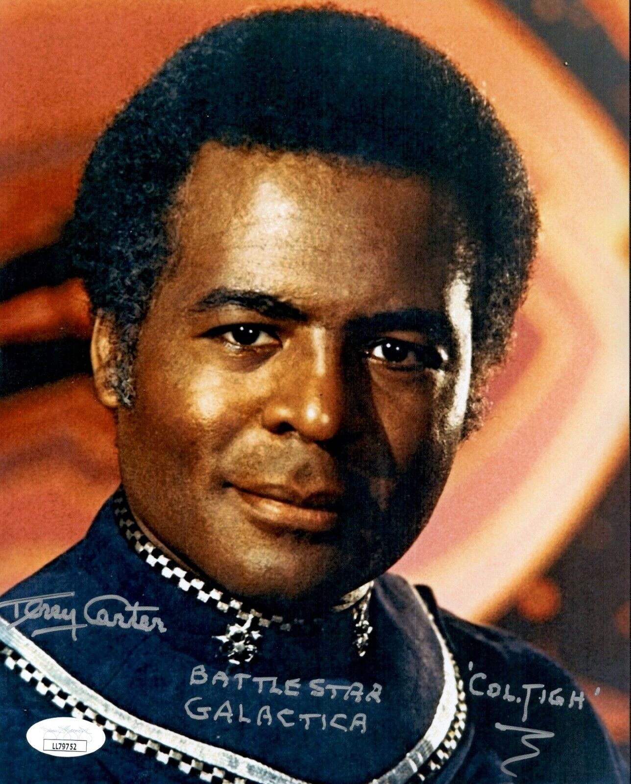 TERRY CARTER Signed TIGH 8x10 Photo Poster painting BATTLESTAR GALACTICA Autograph JSA COA Cert