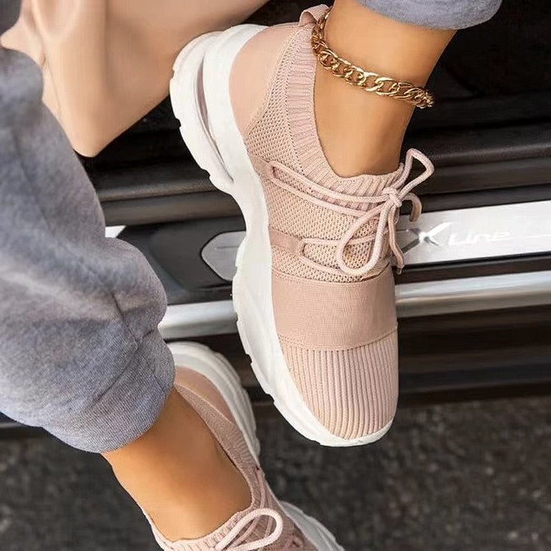 Shoes for Women Sneakers Platform Shoes Air Mesh  Loafers Casual Fashion Breathable Gym Flats Shoes Woman Vulcanized Chunky