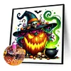(40*40cm)Halloween Pumpkin Wizard - Full Round Drill Diamond Painting