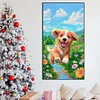 Diamond Painting-DIY Full Round Drill Dog Running on Grass(40x70cm)