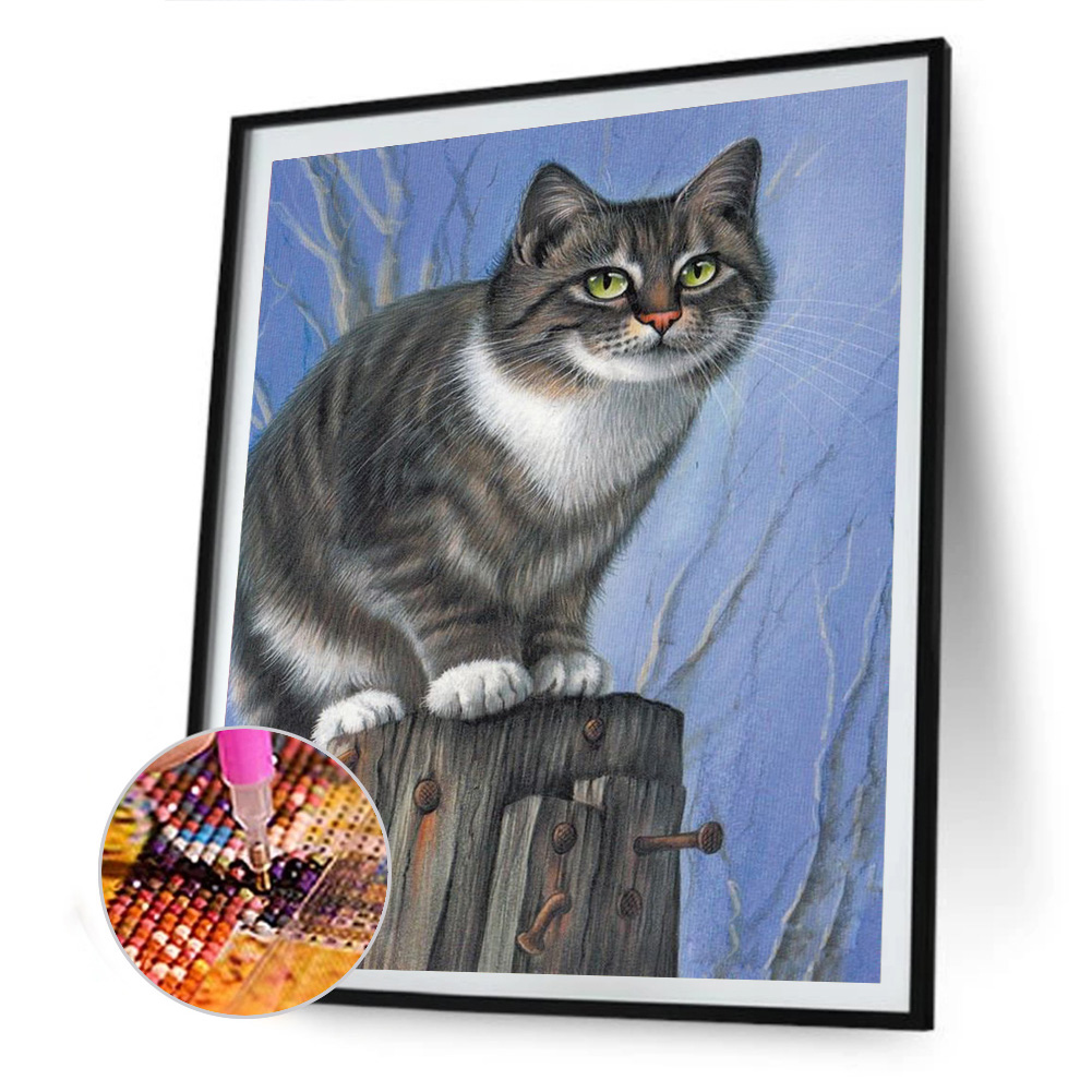 

(Multi-Size) Windowsill Black Cat - Round/Square Drill Diamond Painting - 30*40CM, Square diamond 30*40cm, 501 Original