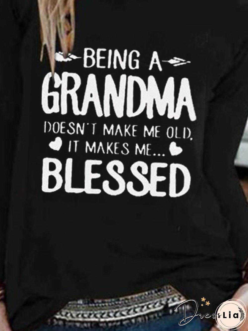 Casual Letter Crew Neck Long Sleeve T-shirt