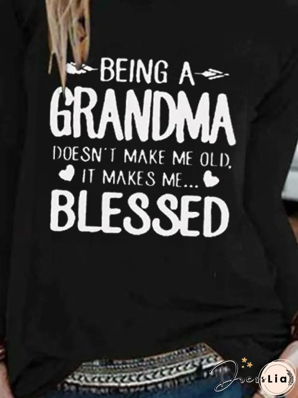 Casual Letter Crew Neck Long Sleeve T-shirt