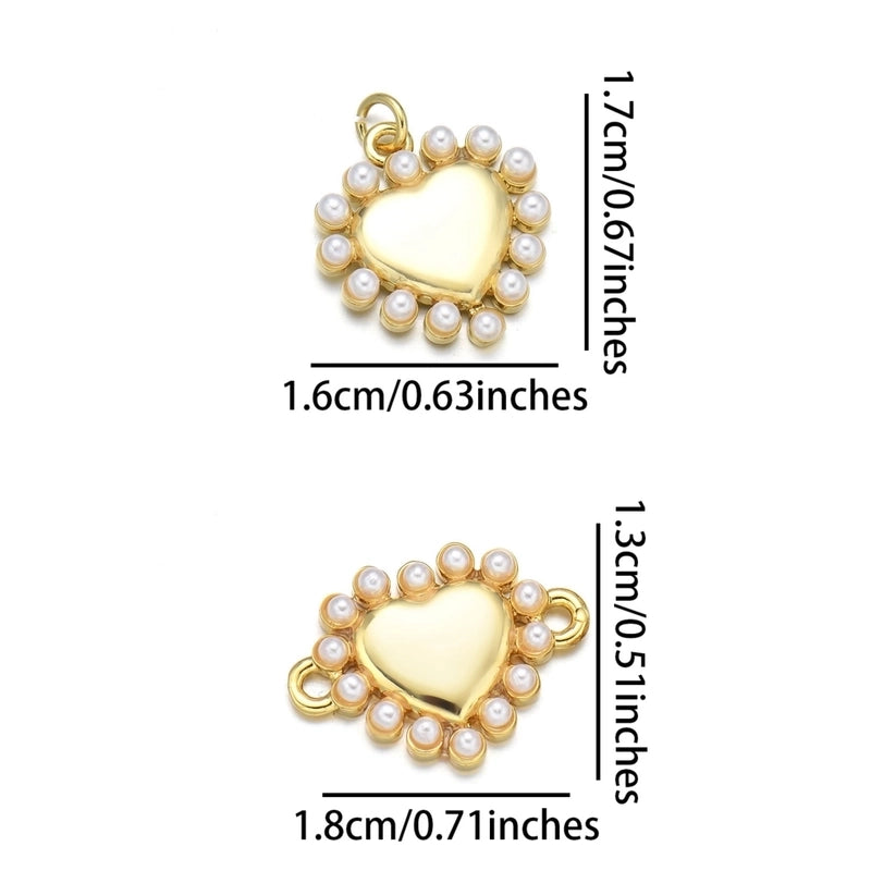 1 Piece 16 * 17mm 18*13mm 19 * 20mm Copper Pearl Zircon 18K Gold Plated Cross Star Heart Shape Polished Pendant