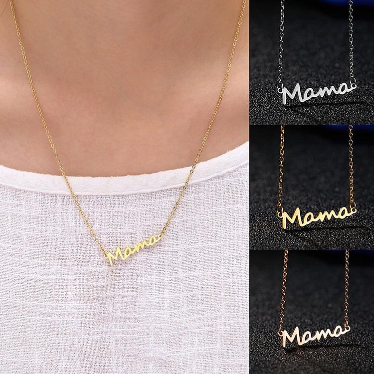 Mom Lockbone Chain Pendant Necklace Gift Mother's Day Stainless Steel Jewellery