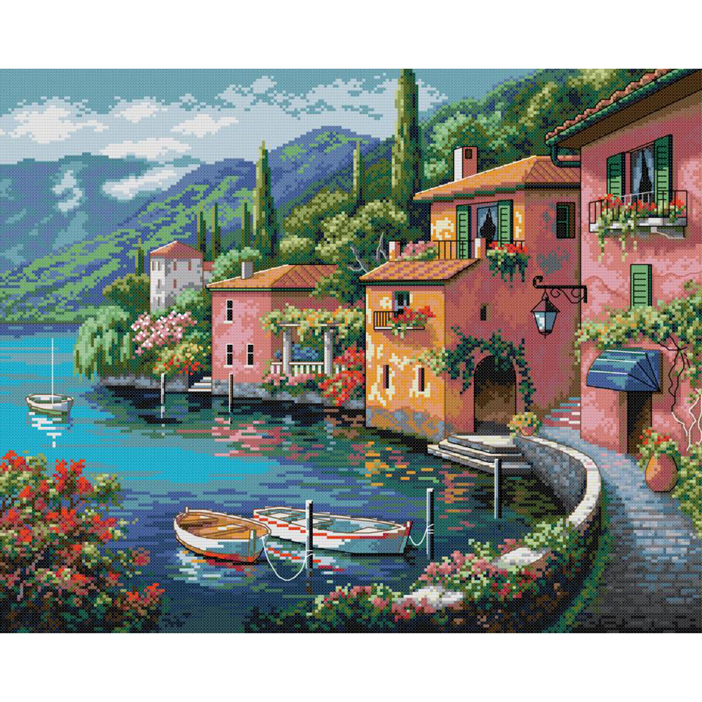 

Color House - 11CT Stamped Cross Stitch - 66*56CM, 501 Original