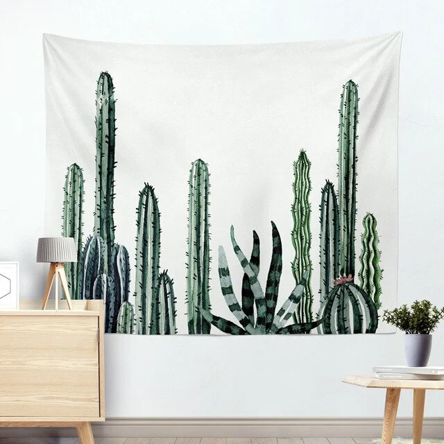 Cactus Succulents Tapestry Summer Succulents Wall Decor Tropical Landscape Wall Hanging Tapestries Picnic Blanket Wall Cloth