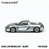 TM 1:64 918 Spyder & Carrera GT Dual Silver Alloy Model, Dustproof, Collectible