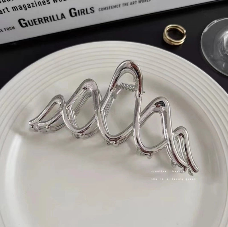 Casual Minimalist Women’s Star Solid Color Alloy Metal Hollow Out Hair Clip Hairpin Hair Claws